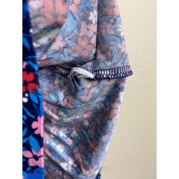 Draper James Floral Smocked babydoll top Blouse Womens sz XS Purple square neck - Picture 7 of 10